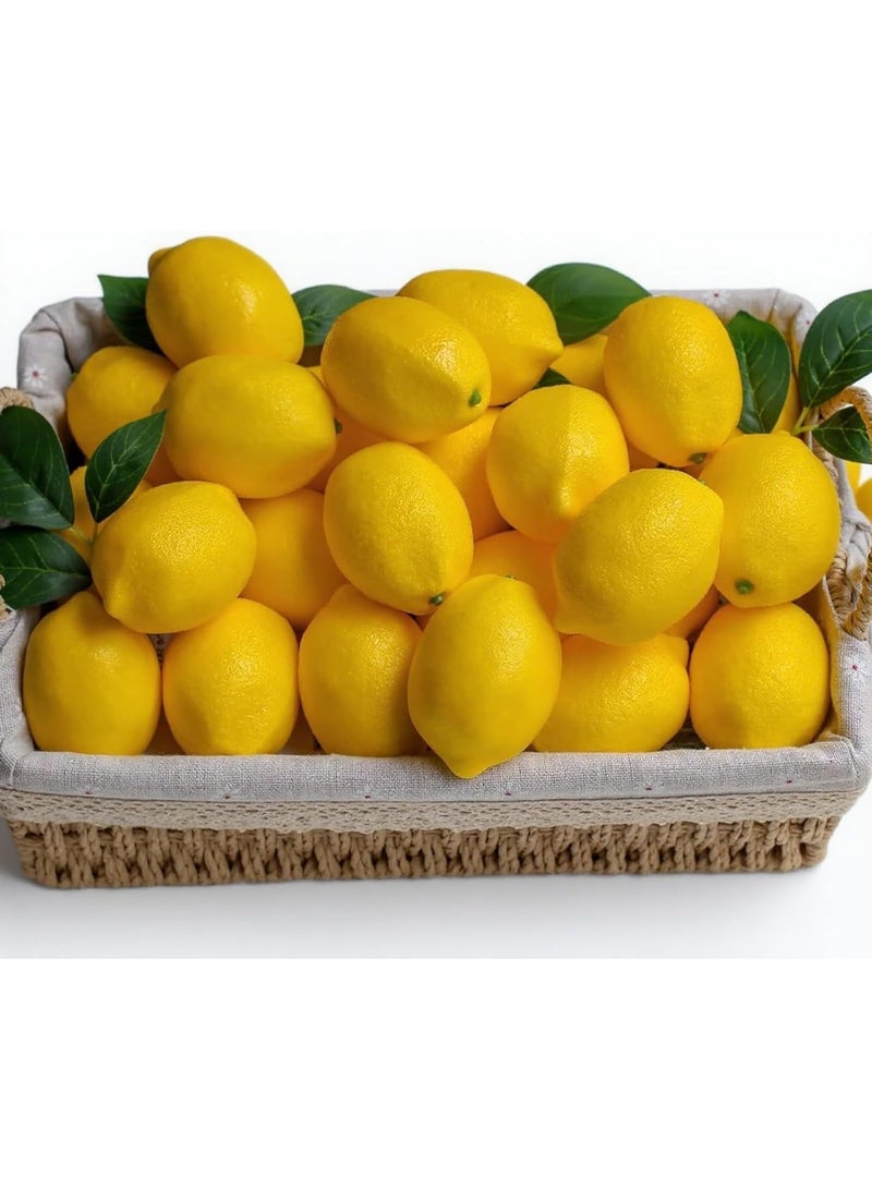 20 pieces of yellow artificial lemons, lifelike plastic lemon decorations, realistic fruit ornaments, suitable for home kitchen dining tables, cabinets, holiday party photography props - Image 4